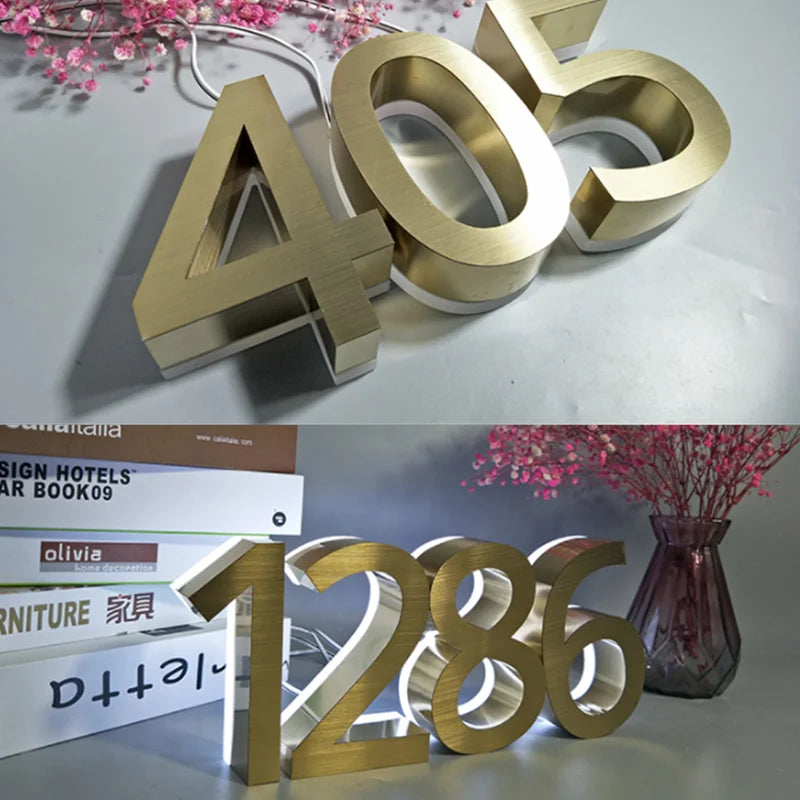 3D Led Modern Custom House Number