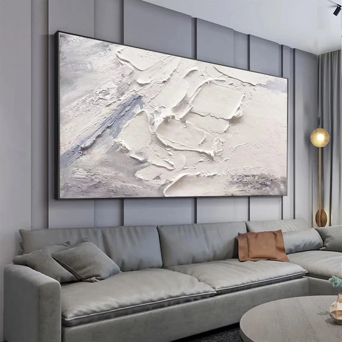 Large White Abstract Oil Painting