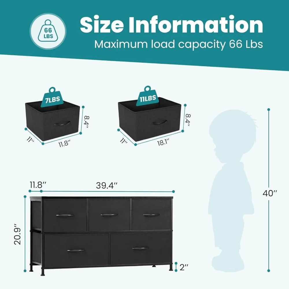 Storage with 5 Drawer Organizer